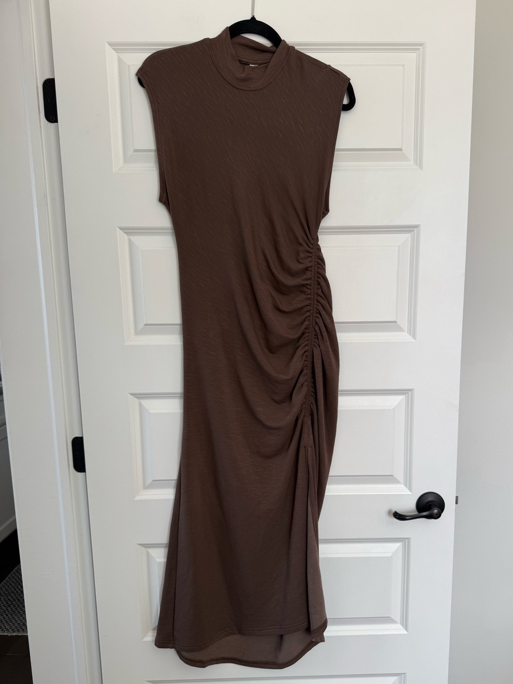 NWT Daily Practice by Anthropologie Mock-Neck Ruched Midi Dress